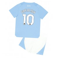 Manchester City Jack Grealish #10 Fußballbekleidung Heimtrikot Kinder 2023-24 Kurzarm (+ kurze hosen)